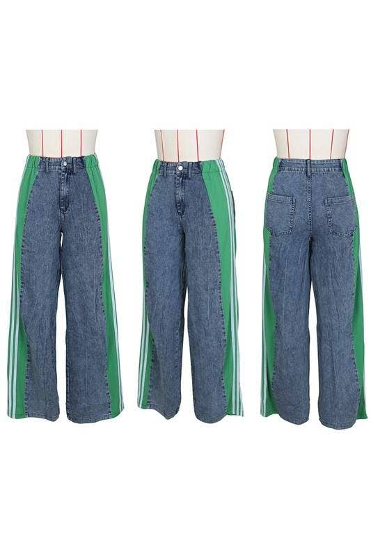 Queen Fashion - Wholesale Jeans - Women's - two tone denim long pants8