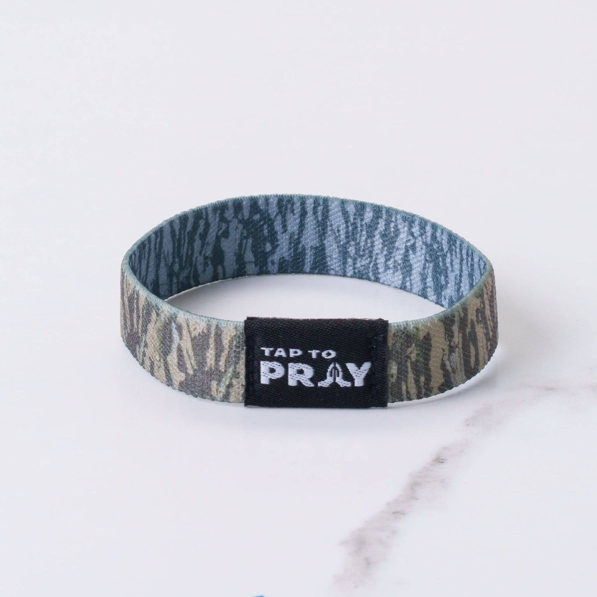 Versible - Wholesale Wristband - Tap To Pray® Wristband – Tree Bark Camo Brown & Grey2
