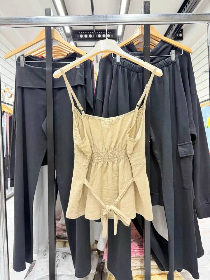 Chilli Girl Collection - Wholesale Tank Top - Women's - Camisole linen top with lace at the back6