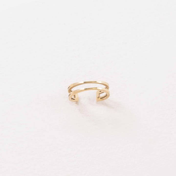 Lovoda - Wholesale Cuff/Wrap Earrings - Double the Gold Ear Cuff (14K)2