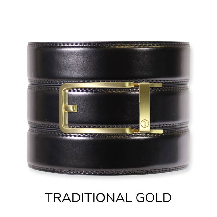 Tough Apparel – Engroshandel Bælte - Herre – Glans Sort Læder Ratchet Bælte & Spænde Sæt21