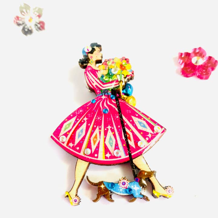 Rosie Rose Parker - Vente Broches - Broche originale rétro des années 19507