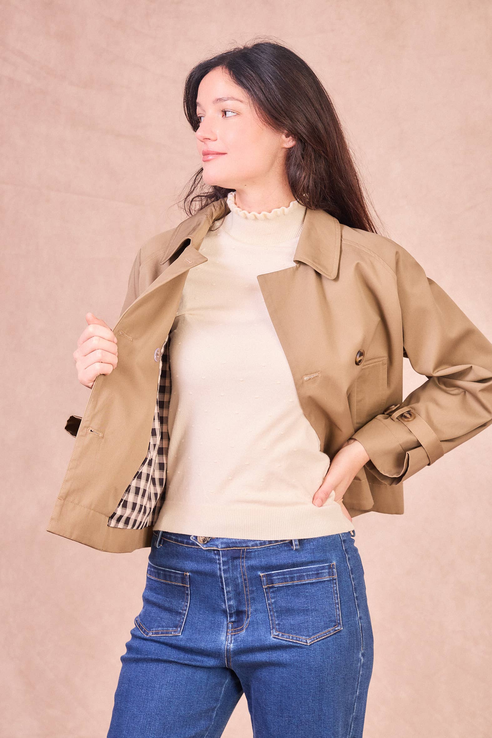 Calie Paris – Großhandel Jacke – Damen – VIOLETTE Trench – Moderne Eleganz in Baumwolle11