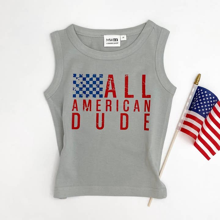 All American Dude Child Tank - Röd och Blå Design för wholesale av Merce and Company