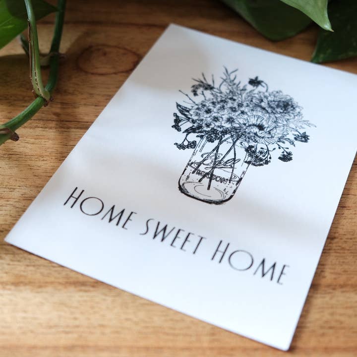 “Home Sweet Home” card for wholesale by Cléo Lebrun - Atelier d'art