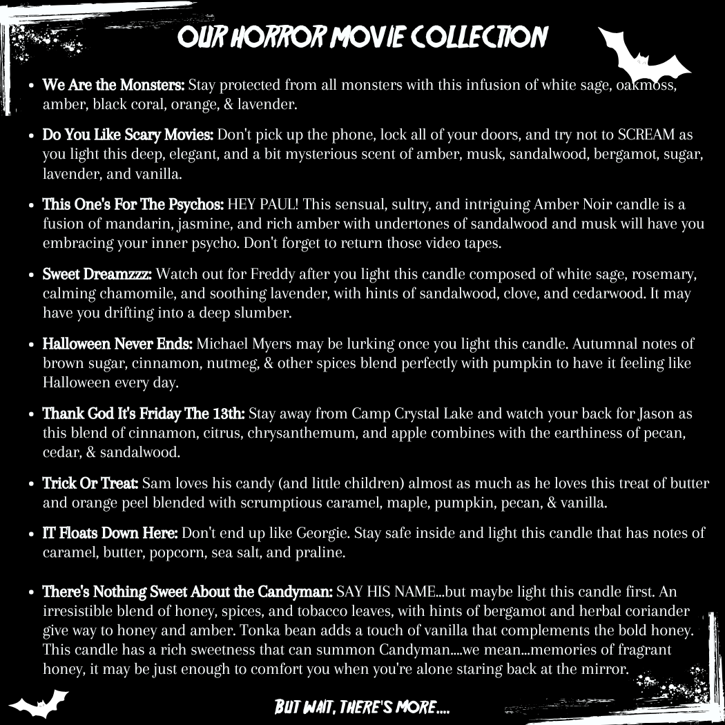 Moonlight & Mindfulness - Wholesale Jar/Filled Candle - Horror Movie Crystal Candles, 100% Soy Wax, Spooky Decor4