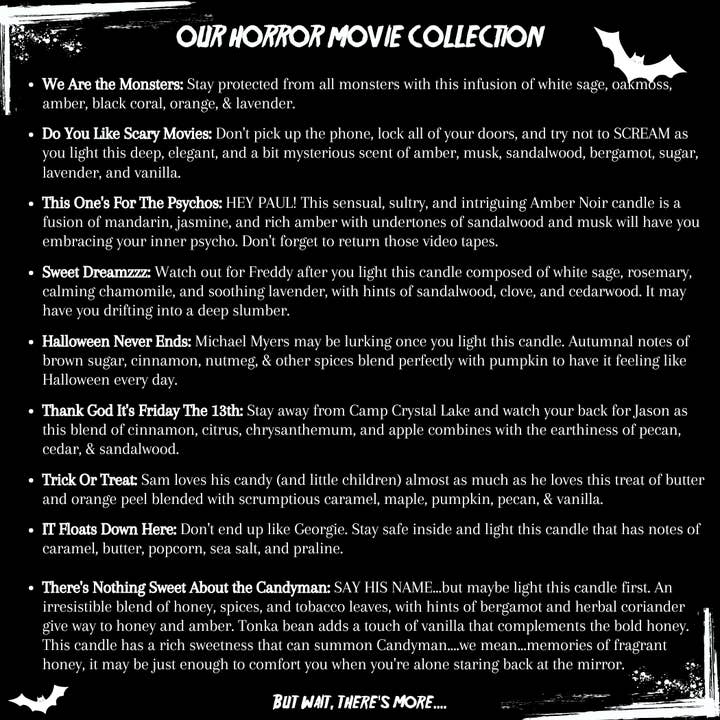 Moonlight & Mindfulness - Wholesale Jar/Filled Candle - Horror Movie Crystal Candles, 100% Soy Wax, Spooky Decor4