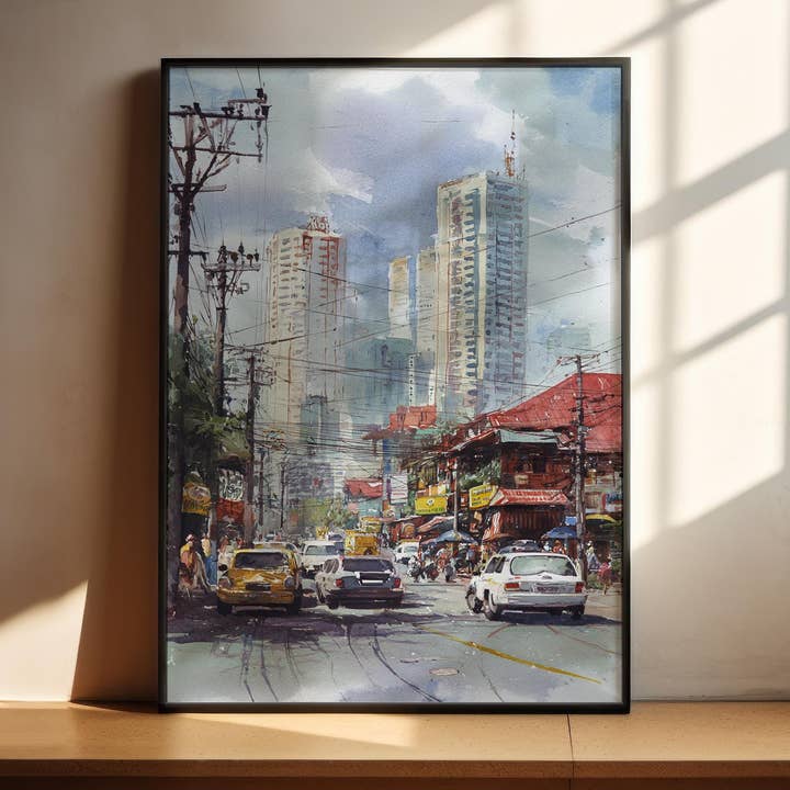 Manila, Philippines – Watercolor Art Print for wholesale by Premium Travel Art