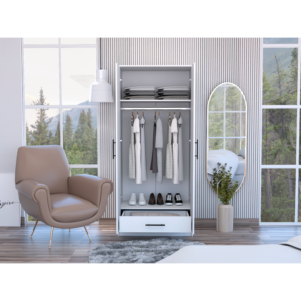 Blanco Armario Darwin 180, barra de metal, blanco de venta al por mayor en Faire3