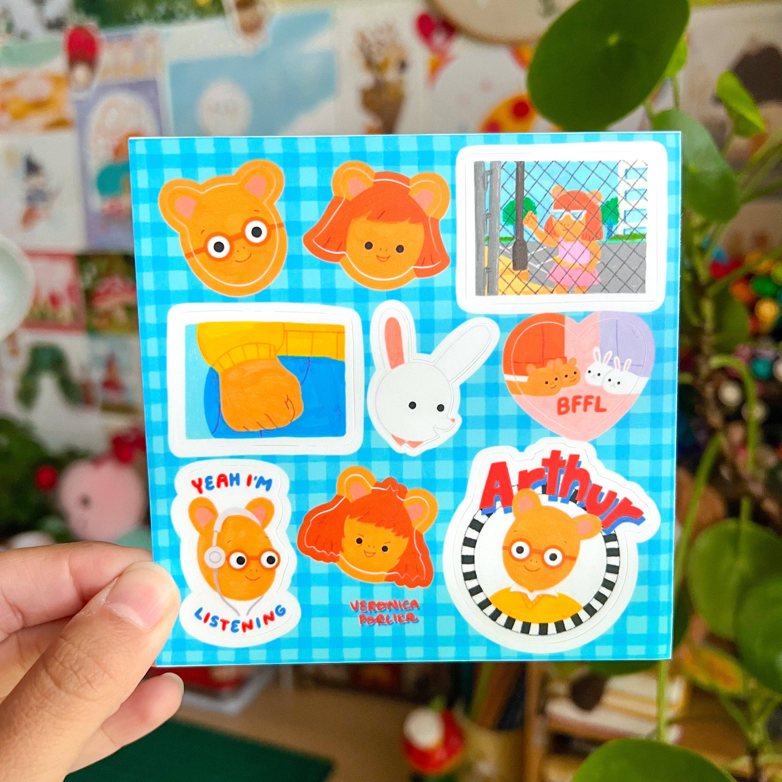 Veronica Porlier Illustrations – Großhandel Aufkleber – Arthur-Aufkleberblatt0