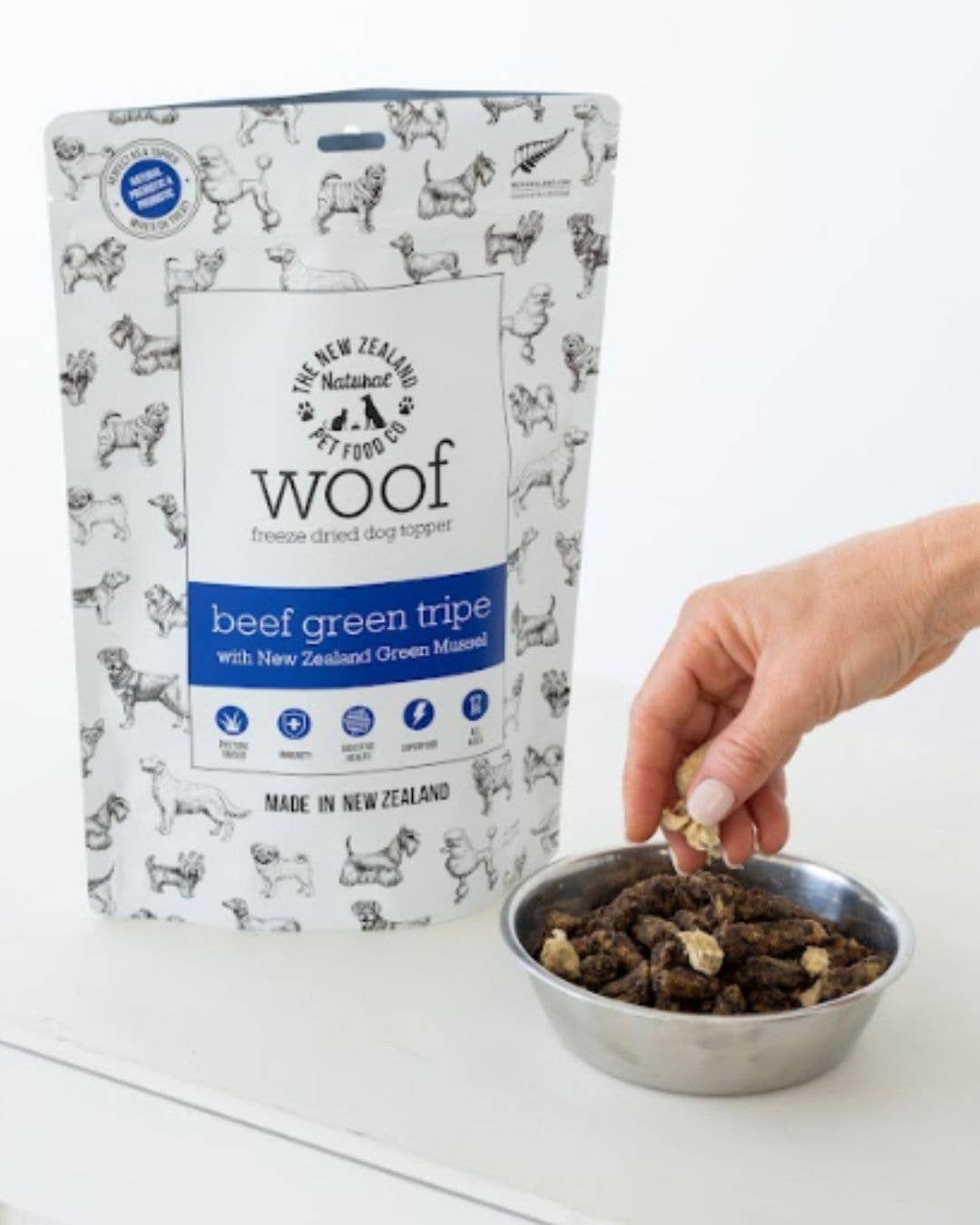 The New Zealand Natural Pet Food Co - Wholesale Pet Treats - Dog - Woof Beef Green Tripe Topper 6.3oz2