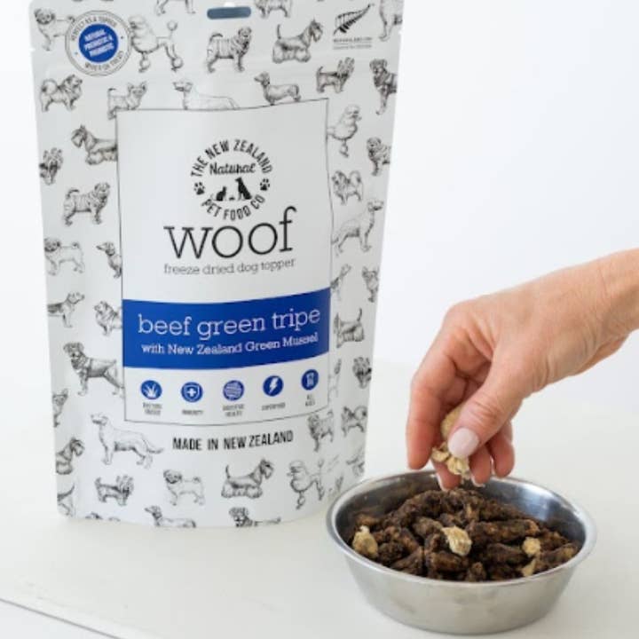 The New Zealand Natural Pet Food Co - Wholesale Pet Treats - Dog - Woof Beef Green Tripe Topper 6.3oz2