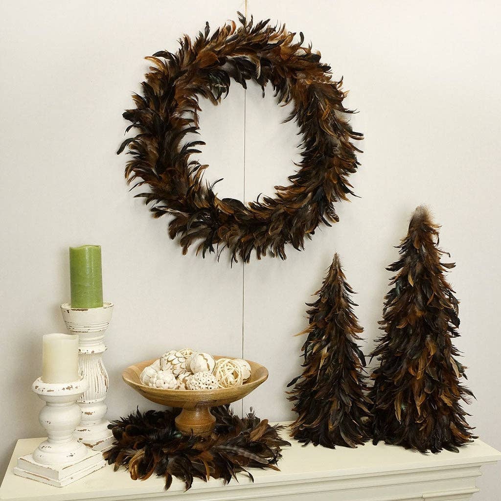 Zucker Feather Products - Wholesale Feathers - Schlappen Feather Wreath - Natural3