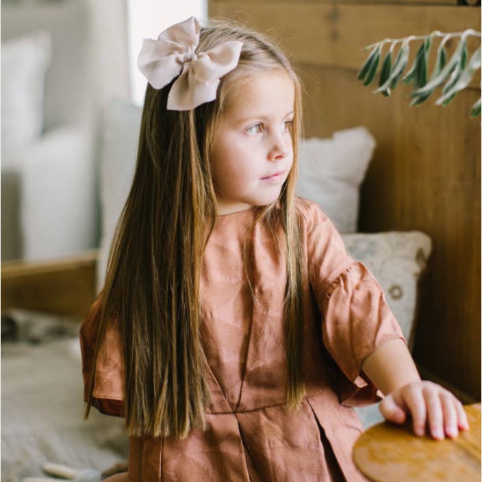 Heidy Berry - Venta al por mayor Lazo para el pelo - Niños - Diadema beige con lazo para bebés y niños, azul rubor