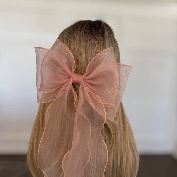 Ellison+Young - Wholesale Hair Clip - Women's - Sheer Silky Statement Hair Bow Clip2