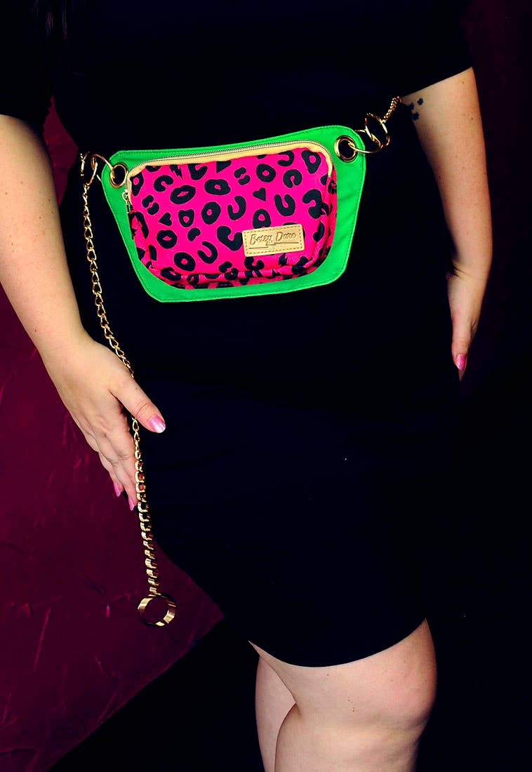 Betsy Dare - Wholesale Crossbody Bag - Women's - Hot Pink Electric Leopard Lisa Convertible Crossbody/Belt Bag1