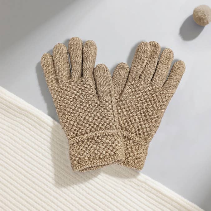 Plain One Size Knitted Gloves 4 Asst for wholesale by Passion Accessories Ltd