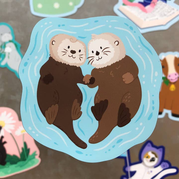 Sea Otters Kühlschrankmagnet, 7,6 cm, von Earth Curious Art Co für den Großhandel von Earth Curious Art Co