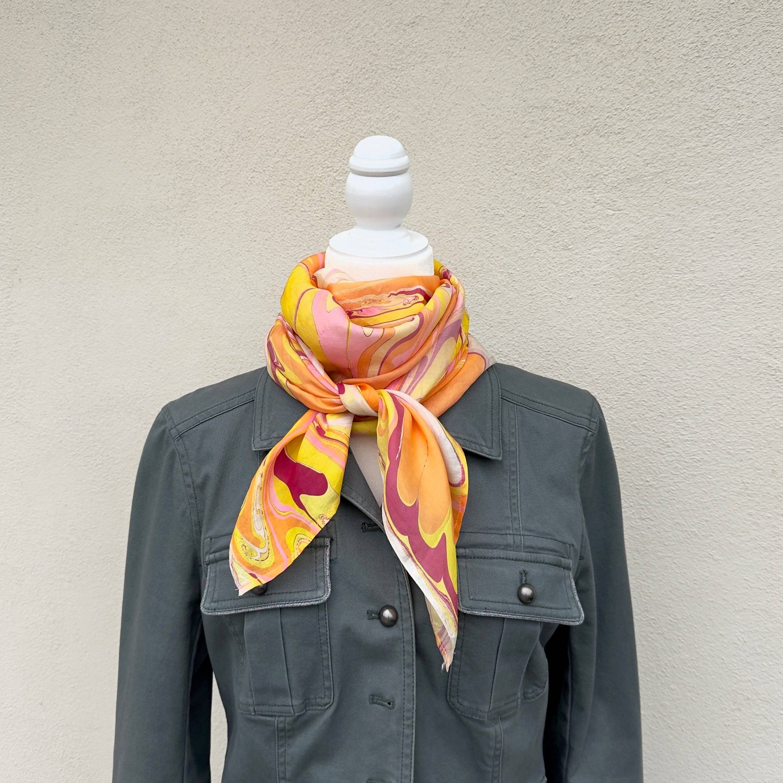 Humble Hilo - Vendita all'ingrosso Sciarpa - Donna - Sciarpa in seta Humble Hilo Marble Swirls35