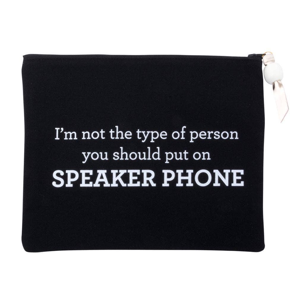 Mainstreet Collection – wholesale Make-up/cosmetic bag – "Speaker Phone" Quote Cosmetic Pouch1