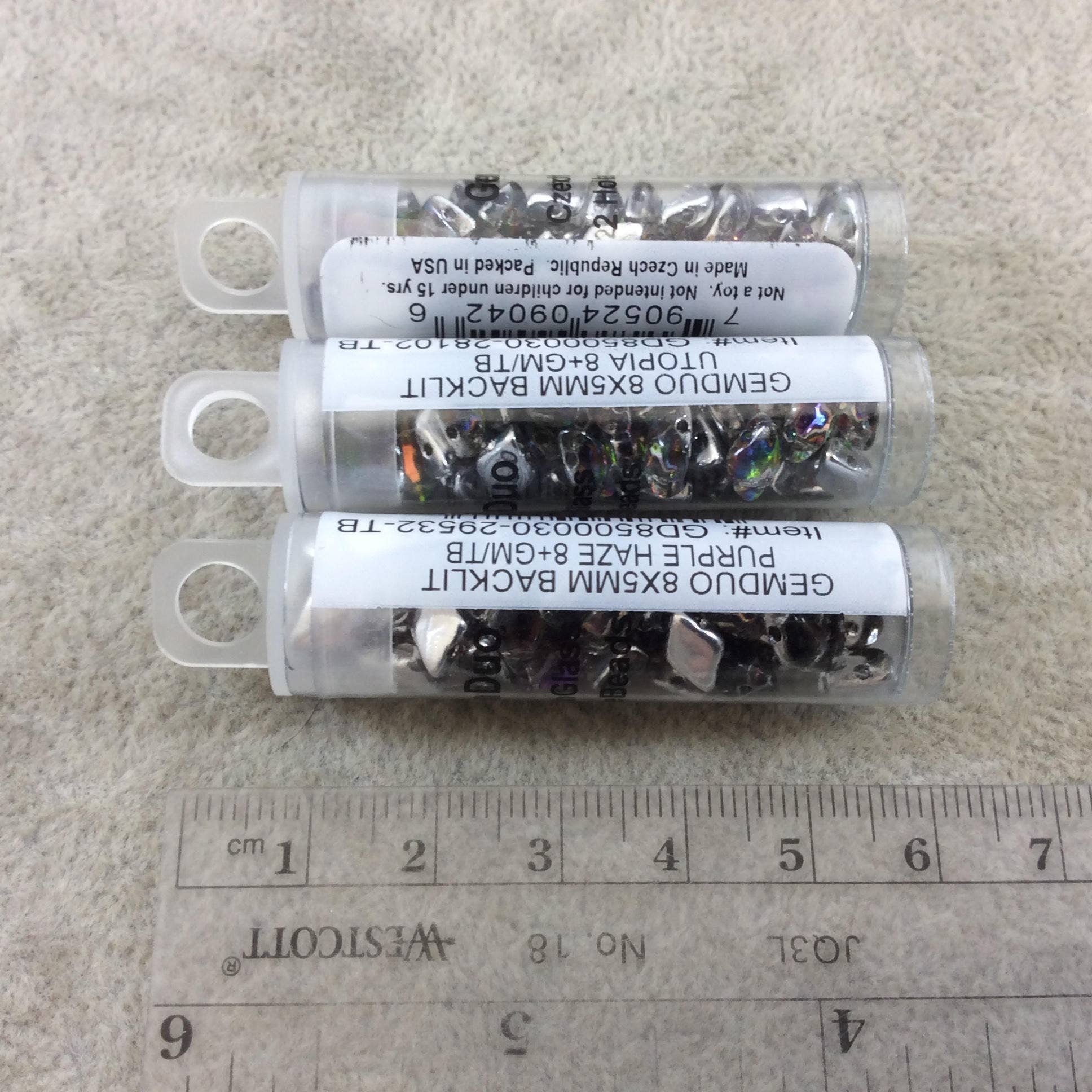 Only Beads - Wholesale Beads - Spectrum Glow GemDuo Beads – 5x8mm Miyuki Glass, 8g Tube2