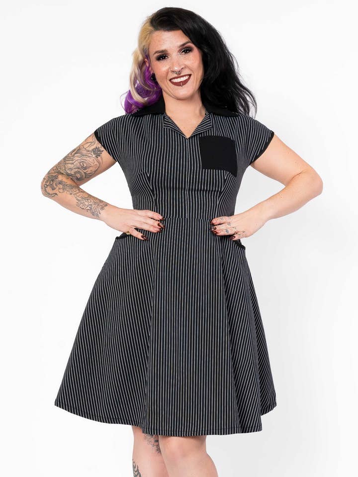 Deadbeat dress - Pinstripe for wholesale by Putré-Fashion