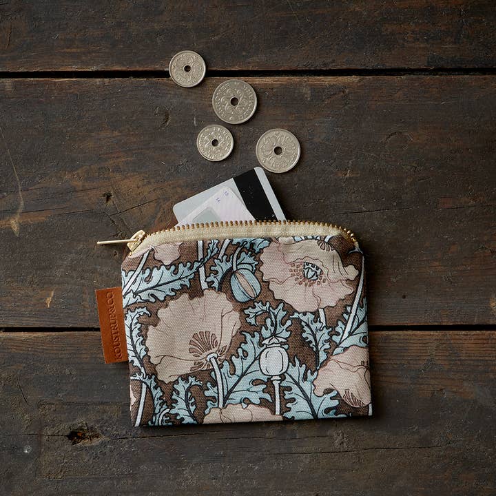 Koustrupco - Wholesale Wallet - Women's - Rose Poppy art nouveau wallet 100 % organic cotton