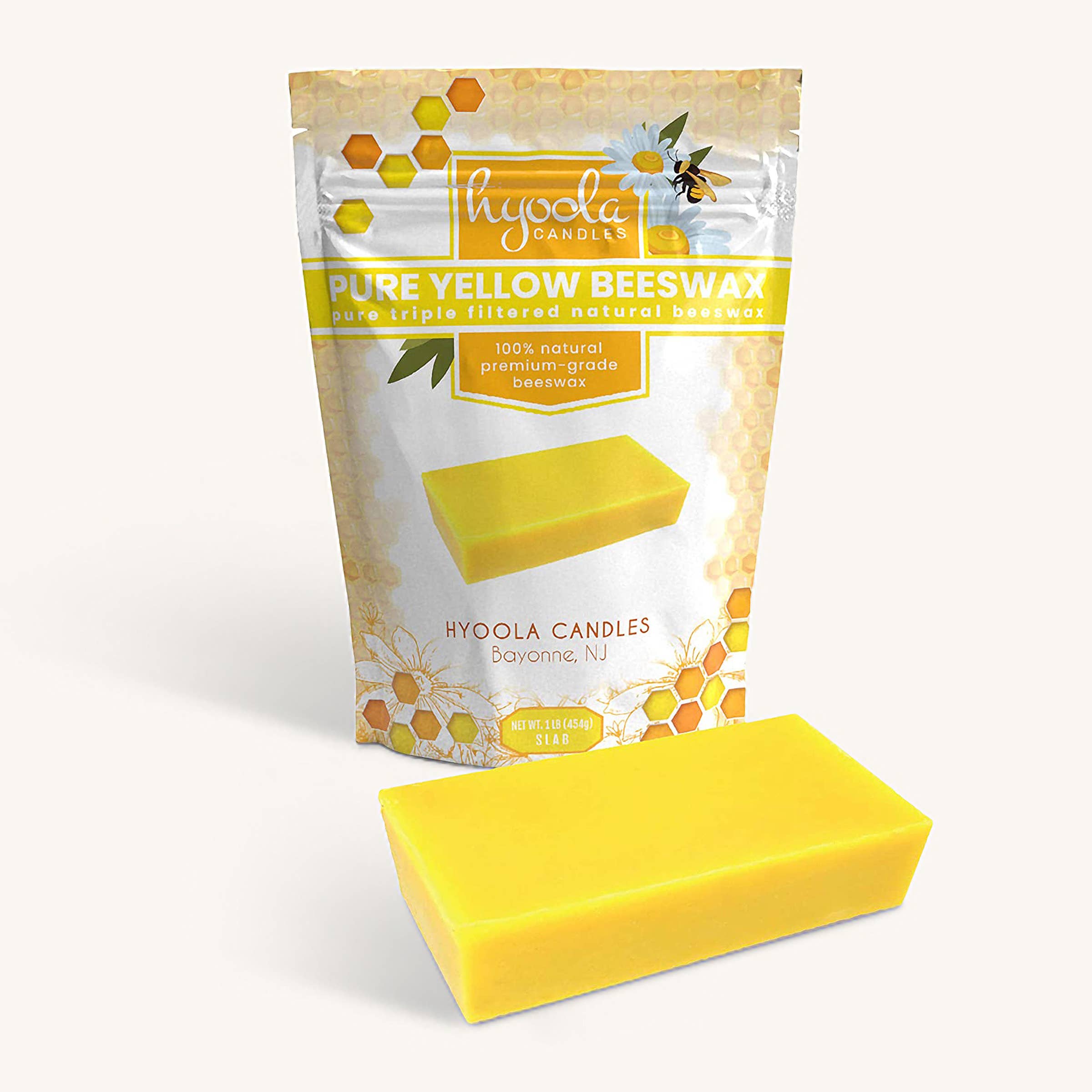 Hyoola Candles - Wholesale Craft Supplies - Yellow Beeswax Block - 1 Pound1