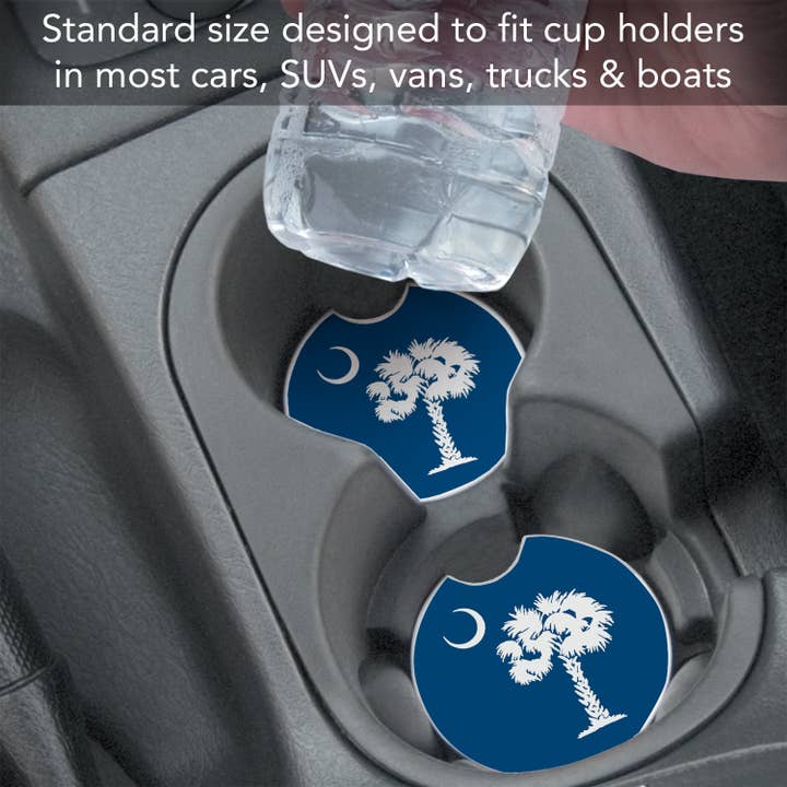 CounterArt/Highland Home/Thirstystone/CoasterStone - Wholesale Car Coaster - Unisex - SC State Flag Bulk Stone Car Coaster-NO PACKAGING6