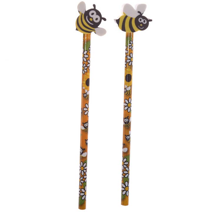 Puckator Ltd - Wholesale Pencil - Cute Honey Bee Pencil with Eraser Topper