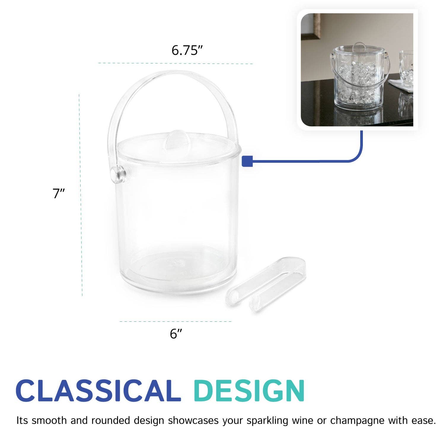Huang Acrylic - Wholesale Ice Bucket - 1 1/2-Qt. Double Wall Ice Bucket1