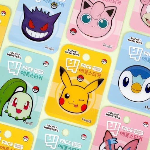 K-Wonderland – Großhandel Aufkleber für Telefon und Laptop – Pokemon Charaktere Große Gesichter Epoxid-Dekoaufkleber Set11