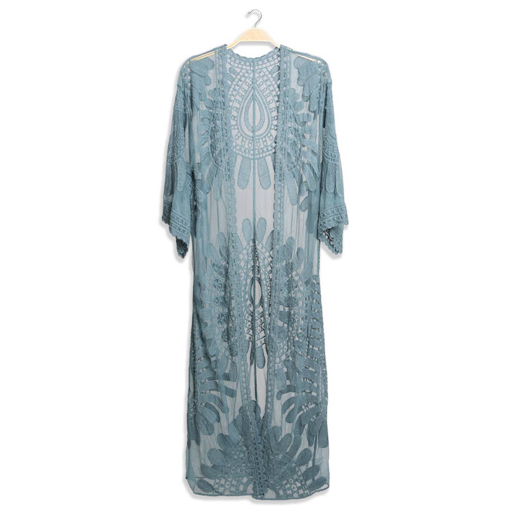 Fashion City – Engroshandel Strandbadekåbe – Dame – Solid Blomstret Blonder Cover-Up12