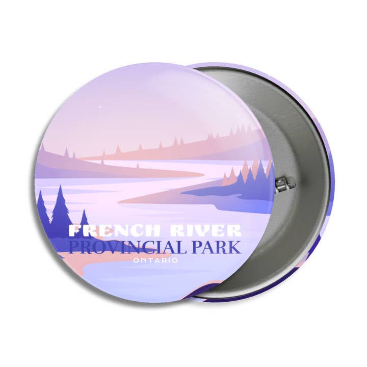 Bouton Pinback du parc provincial de l'Ontario de French River pour la vente par Canada Untamed