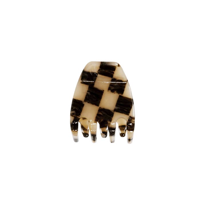 Mini Hair Claw Clip — Faded Checker for wholesale by Karst Essentials
