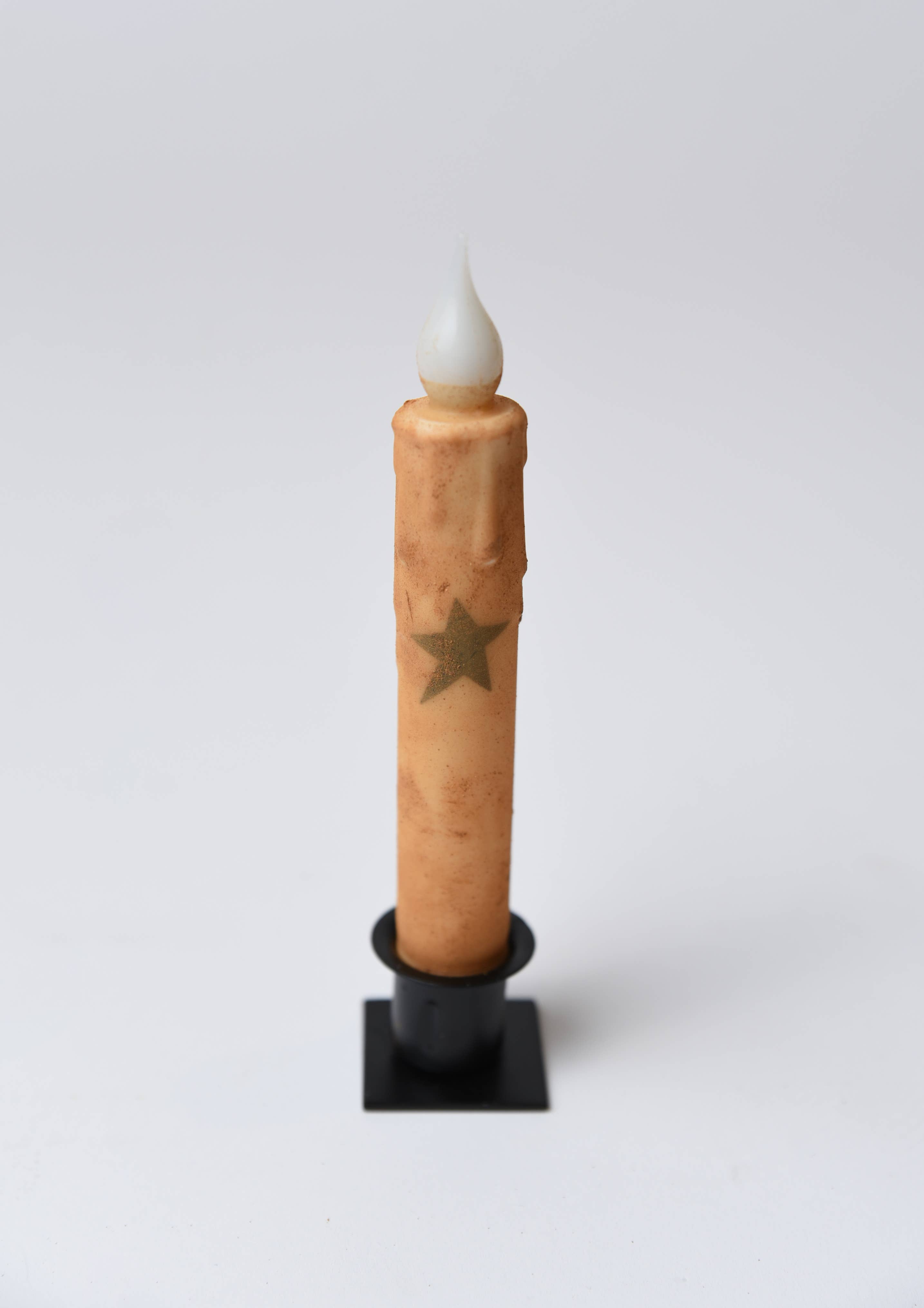 LMS Wholesale - Wholesale Flameless Candle - Black Star LED Timer Taper Candle1