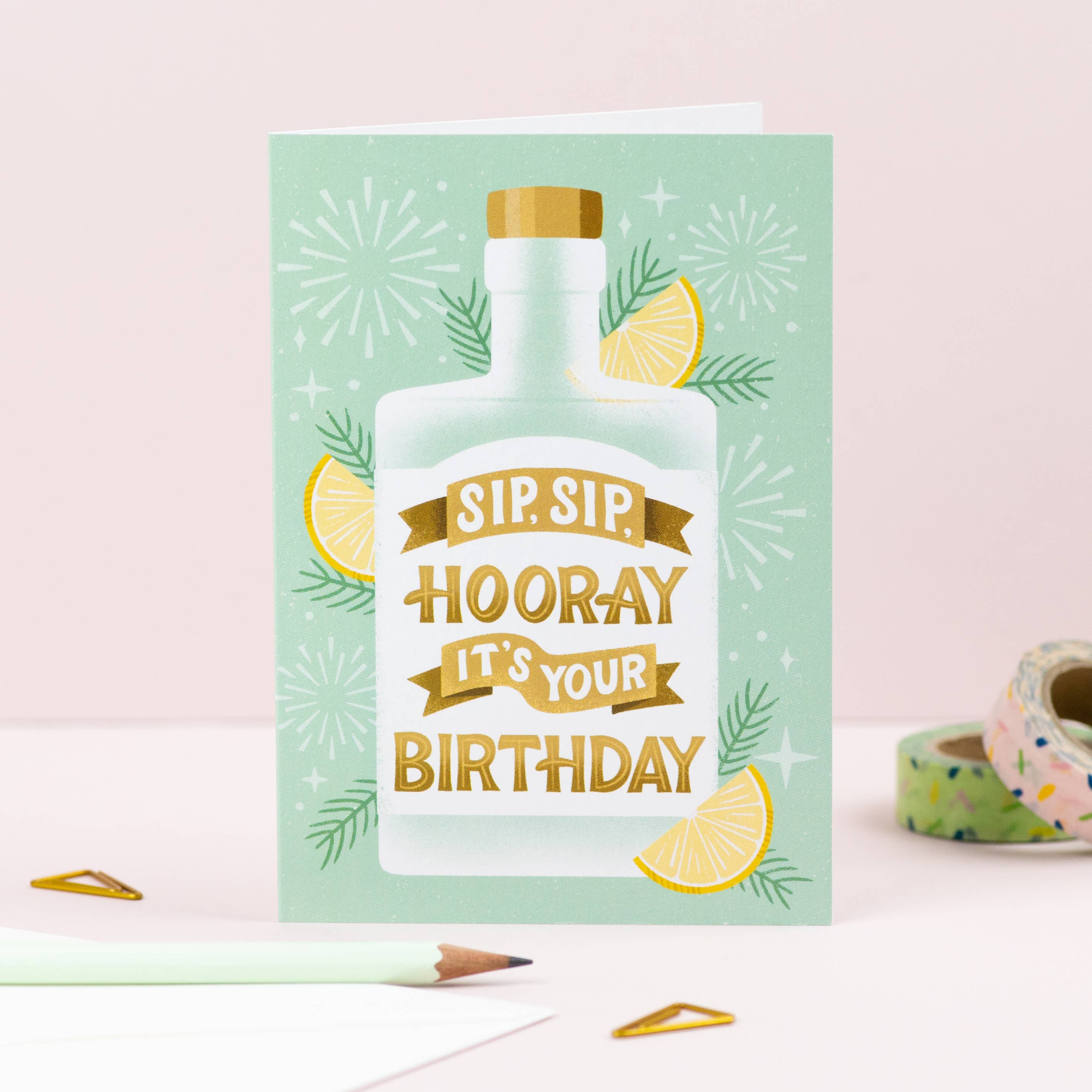 Ricicle Cards – wholesale Birthday card – Birthday Card – Sip Sip Hooray Drinks Design for Men1