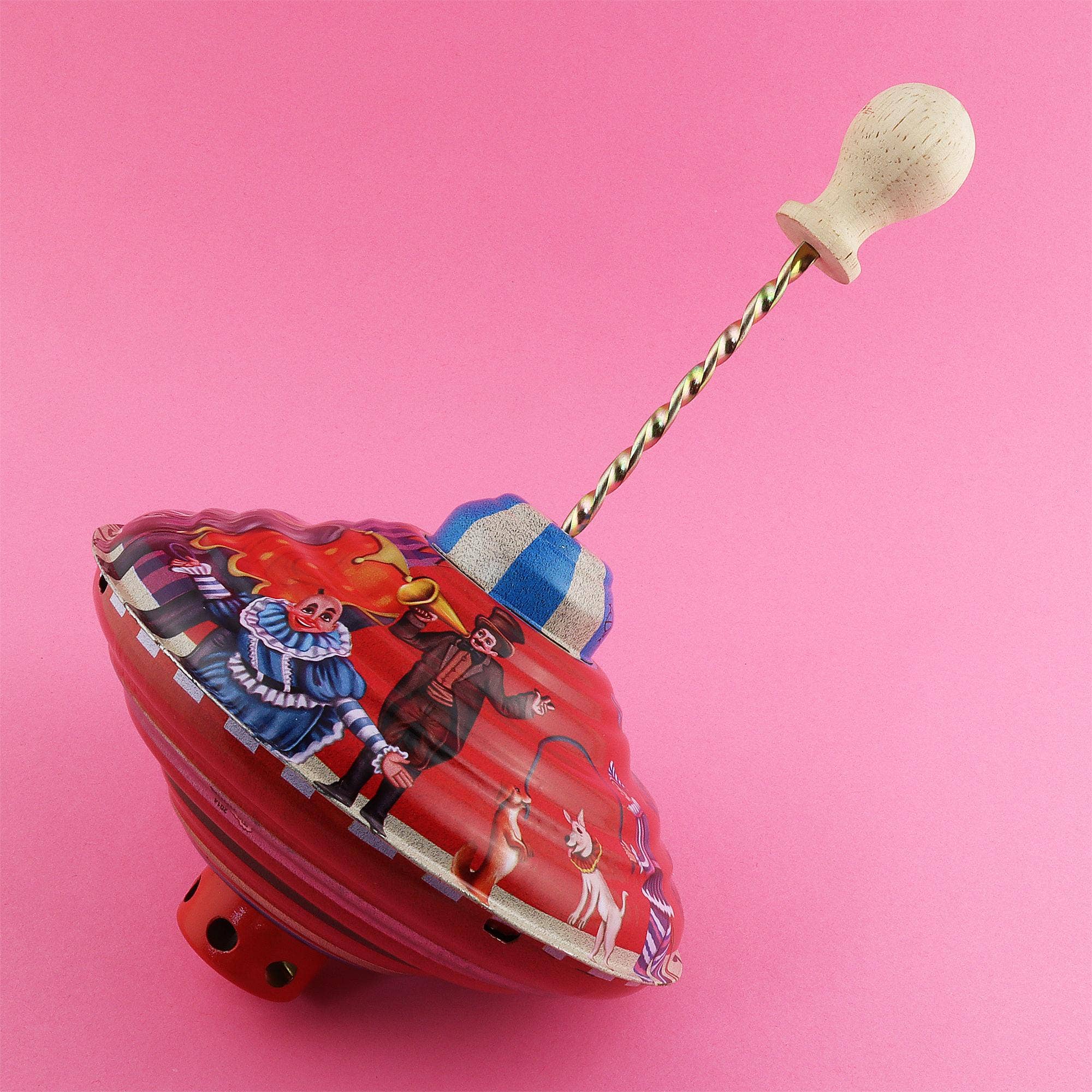 Tribal Trade GmbH – wholesale Decorative figurine – Tin toy gyro hum gyro pump gyro large red5