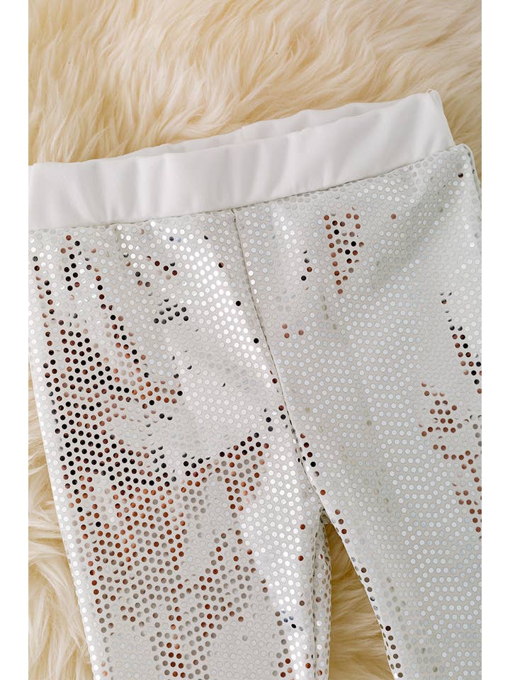 Kids Charm Online - Wholesale Pants - Kids - WHITE SHIMMERY BELL PANTS. PNG40230 JEAN