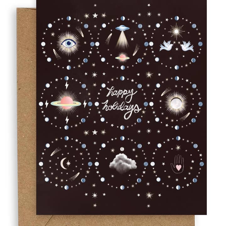 Cartão Mandala Galaxy Boas Festas por atacado de Adelfi