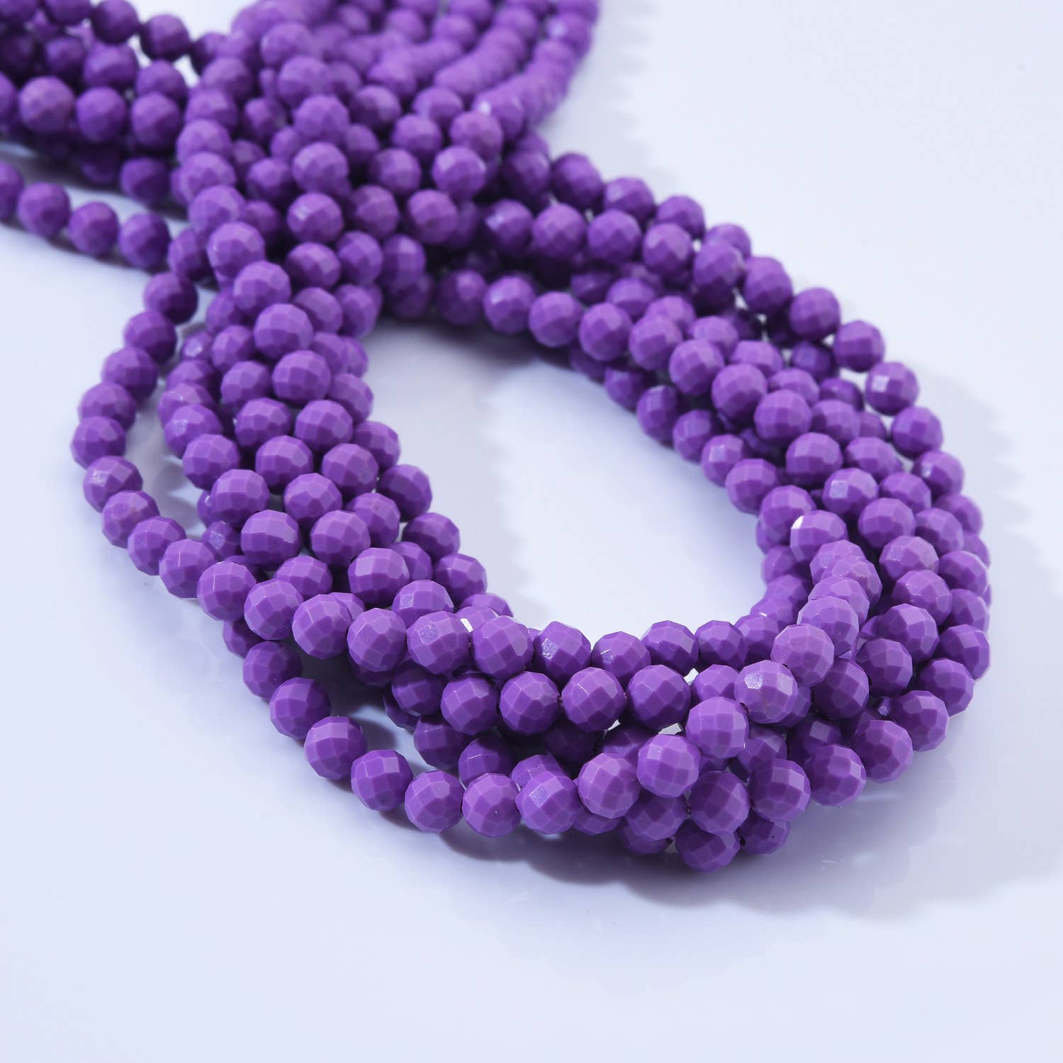 Beads Creation - Wholesale Beads - Phosphosiderite 3–4mm Faceted Round Purple Beads PRP10212