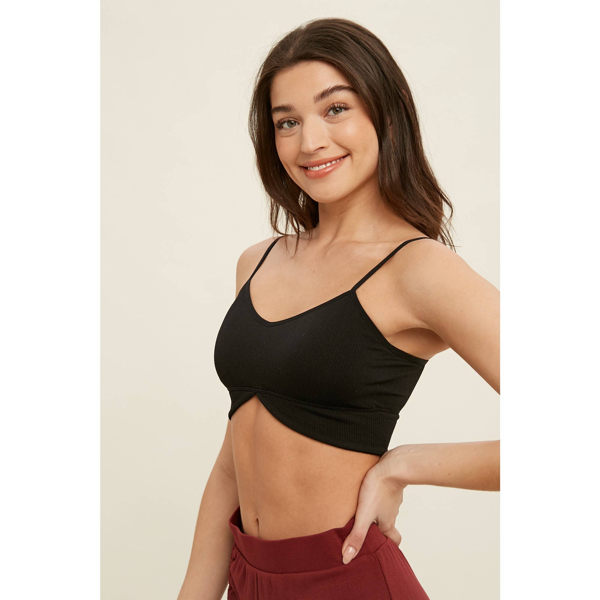 Wishlist Apparel - Wholesale Bralette - Women's - RIBBED SEAMLESS BRALETTE WITH DETAIL / WL22-66221