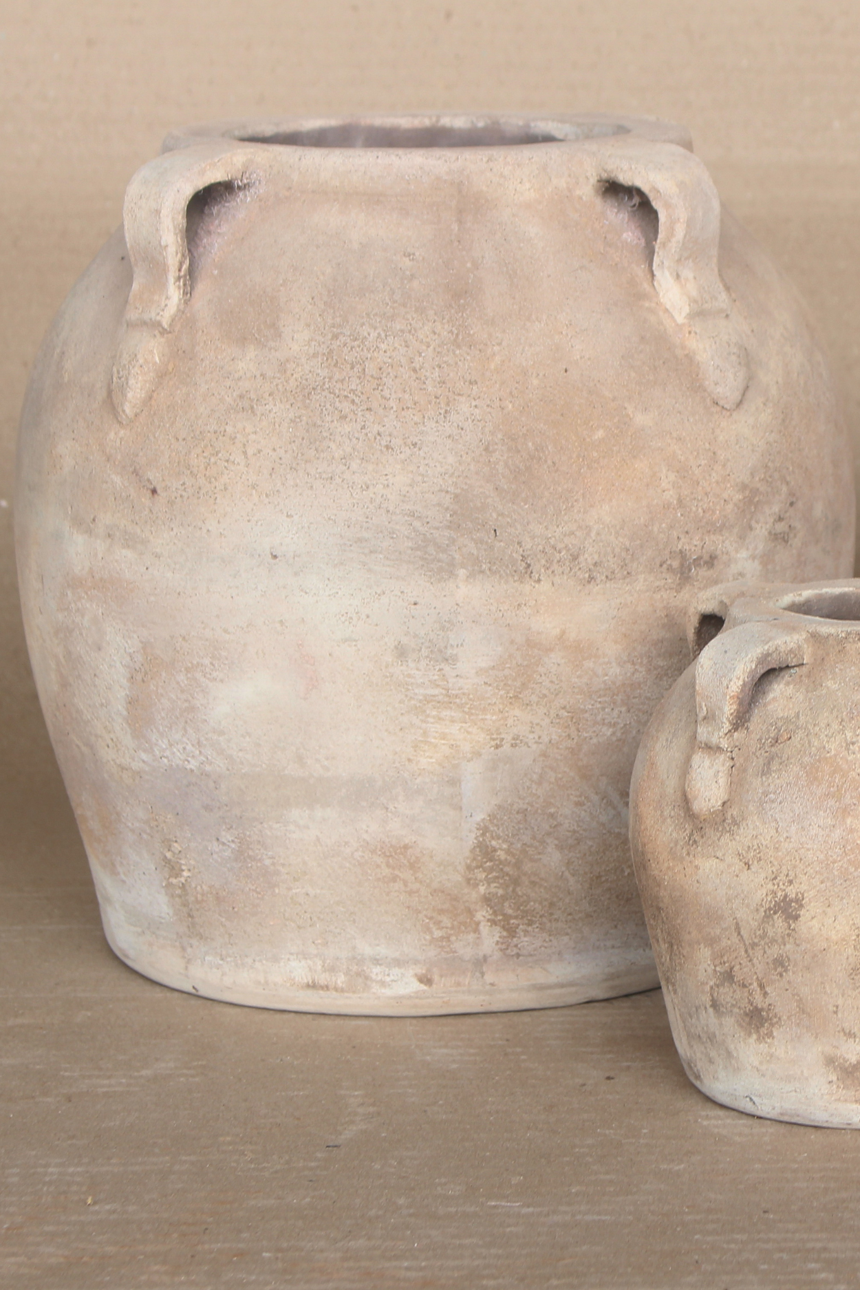 Luxe B Co - Wholesale Vase - Blanc Beige Wash Vase Pot With Handles Large10