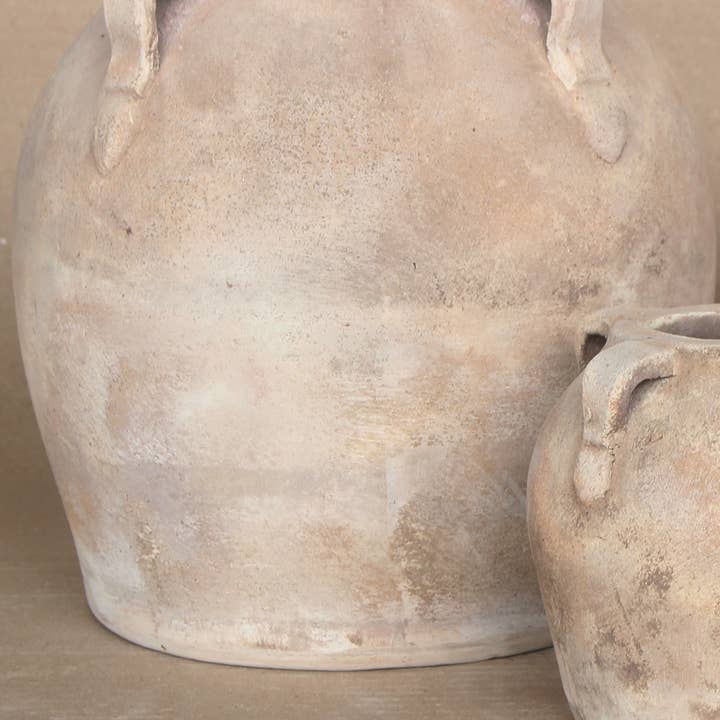 Luxe B Co - Wholesale Vase - Blanc Beige Wash Vase Pot With Handles Large10