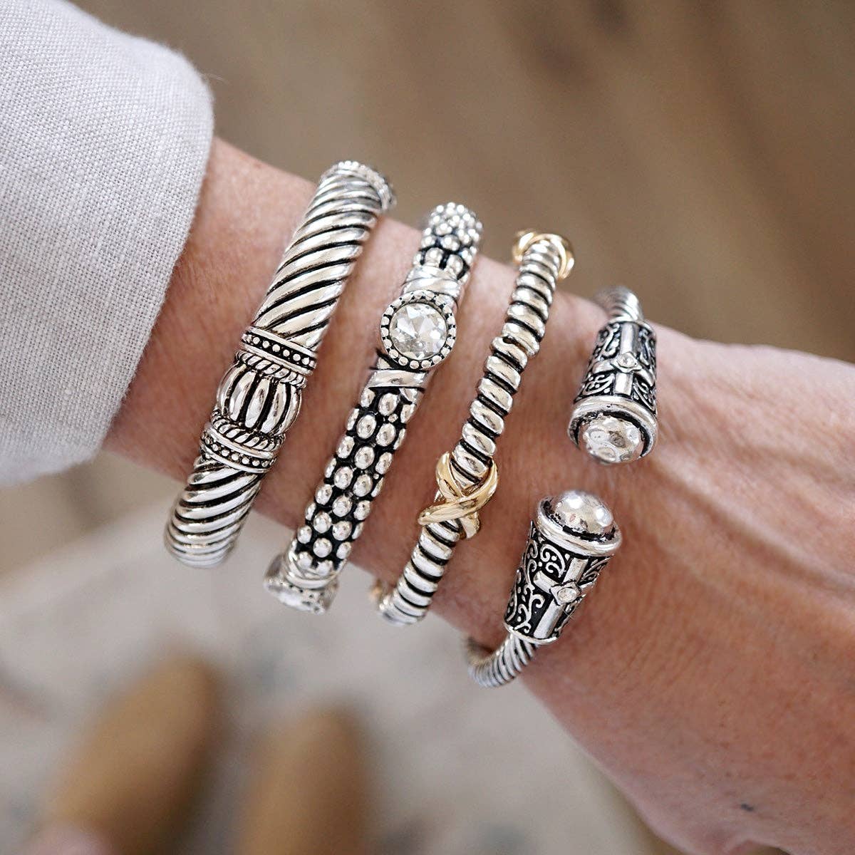 PennyLine inc - Vente Bracelet jonc - Sérénade Argentée – Collection de Bracelets Bohème11