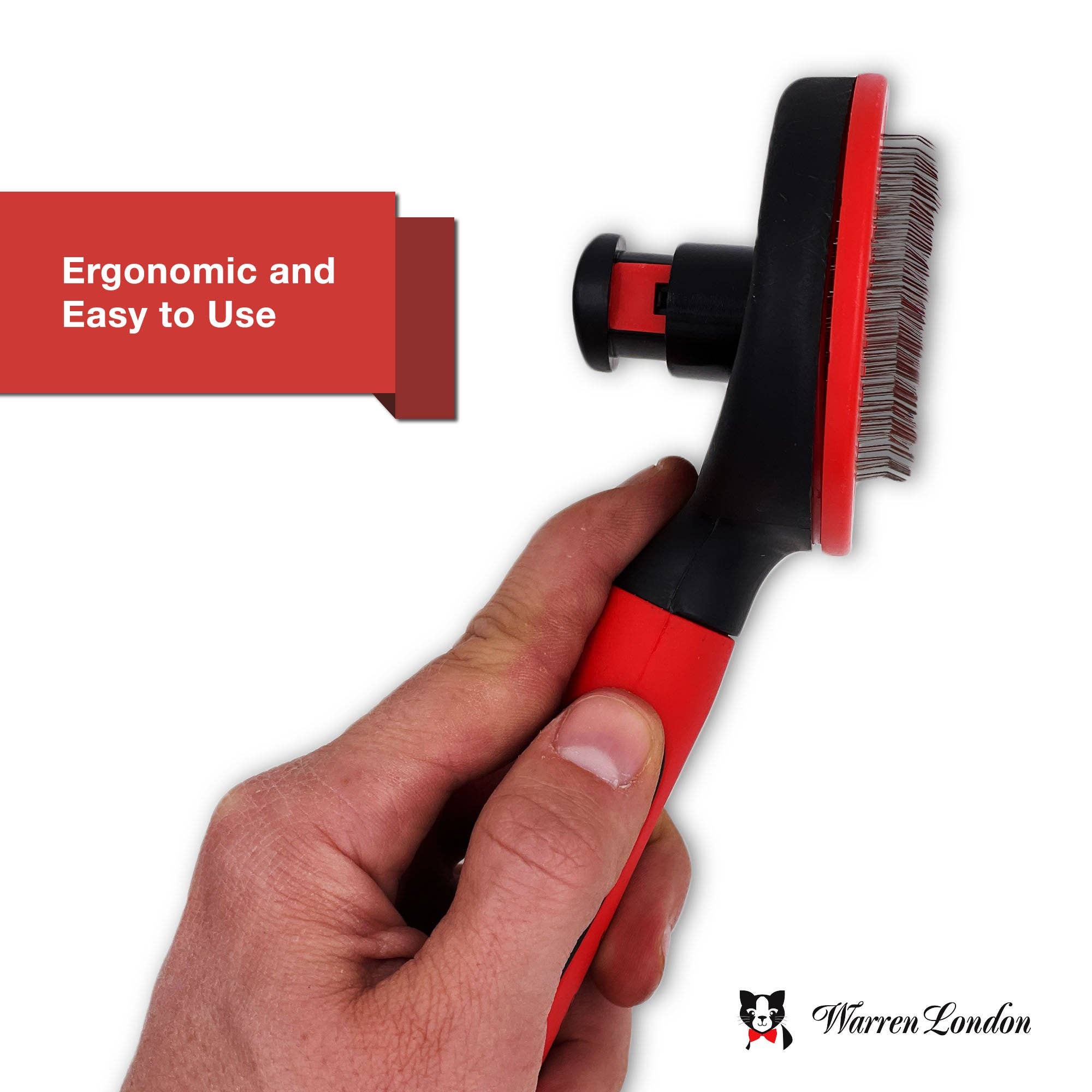 Warren London Dog Products – wholesale Pet brush – Cat/dog – Cat De-Tangling Pin Brush for Grooming & Shedding2