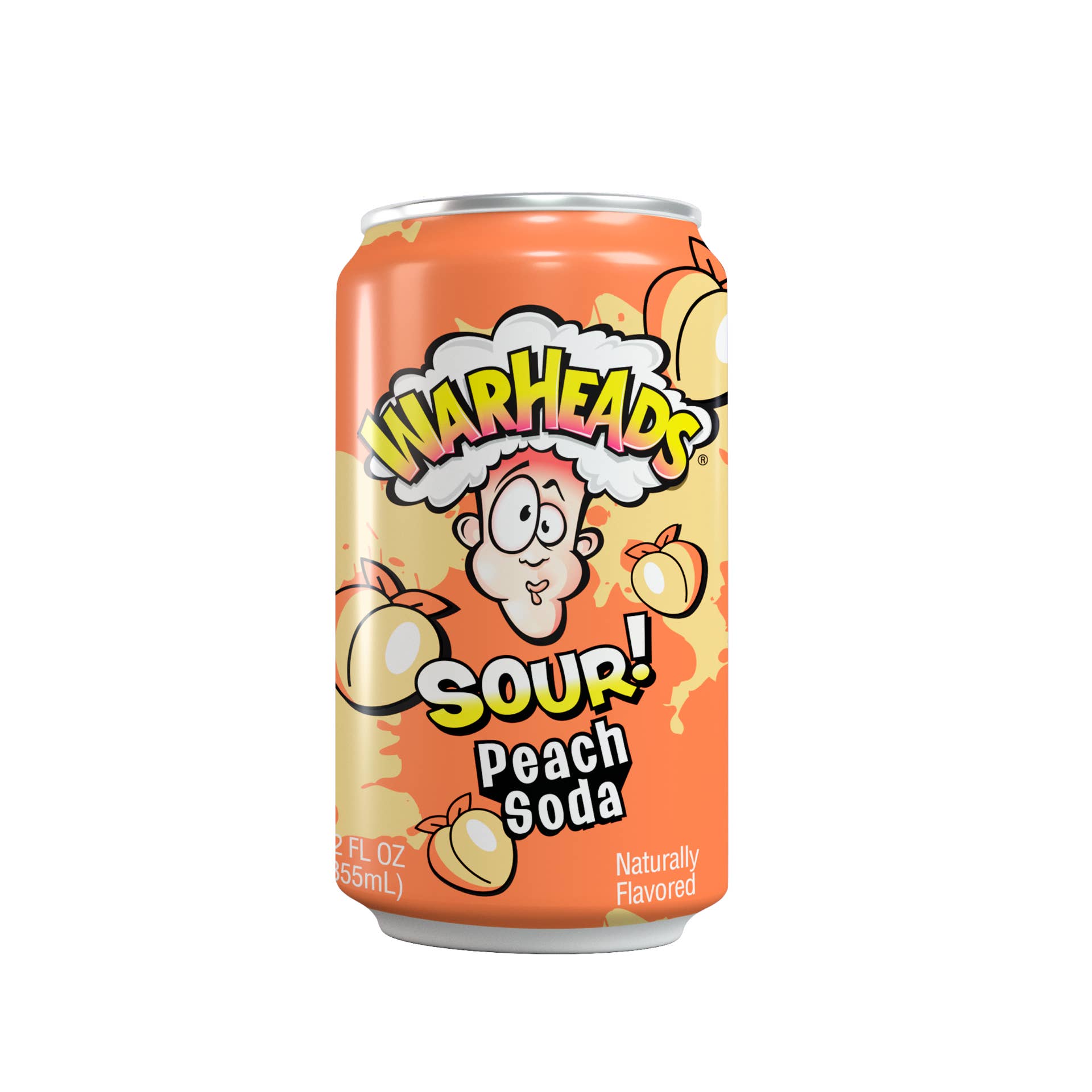 Grandpa Joe's Candy Shop - Wholesale Soda/Carbonated Drink - Warheads Sour! Soda - Peach, 12oz Can