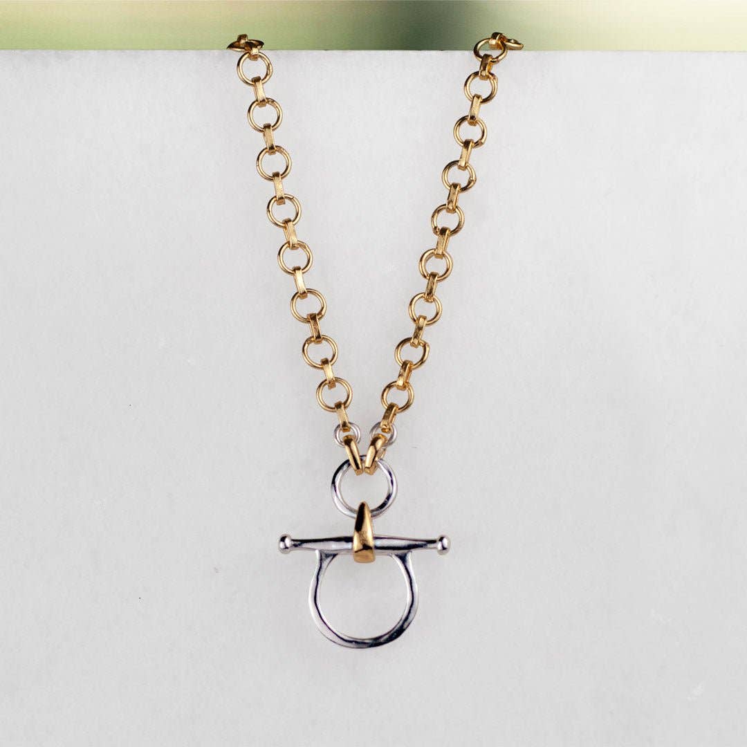 URBAN-EQUESTRIAN - Wholesale Pendant/Charm Necklace - Chelsea - Two Tone Equestrian Horse Bit Necklace2