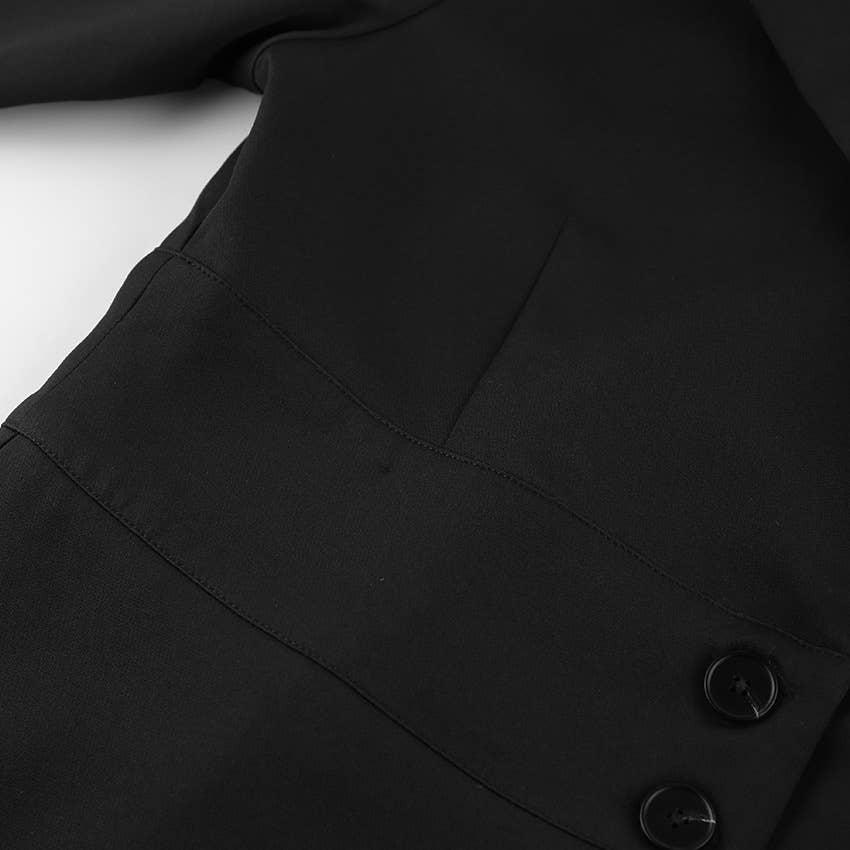 Black V-neck Blazer Dress for wholesale on Faire2