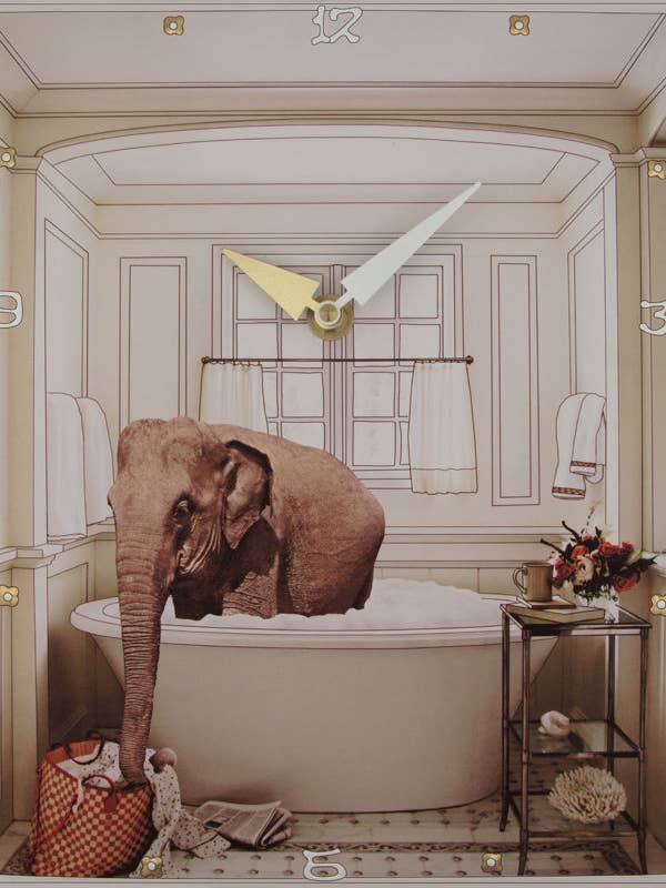 Dov'è il sapone? Orologio a collage per la vendita all'ingrosso da parte di Lea Alboher